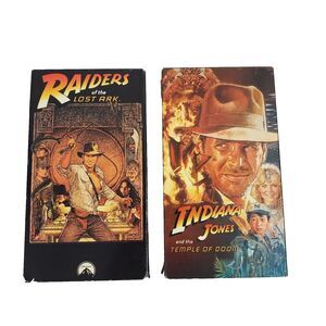Indiana Jones VHS Temple of Doom & Raiders of the Lost Ark Vintage Movie Action